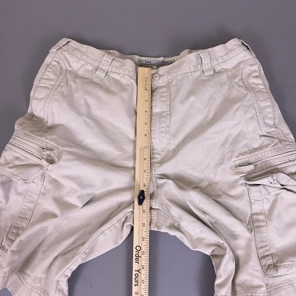 Lee Dungarees Shorts Men's Size 36 Khaki Tan Cotton Twill Cargo Heavy Duty